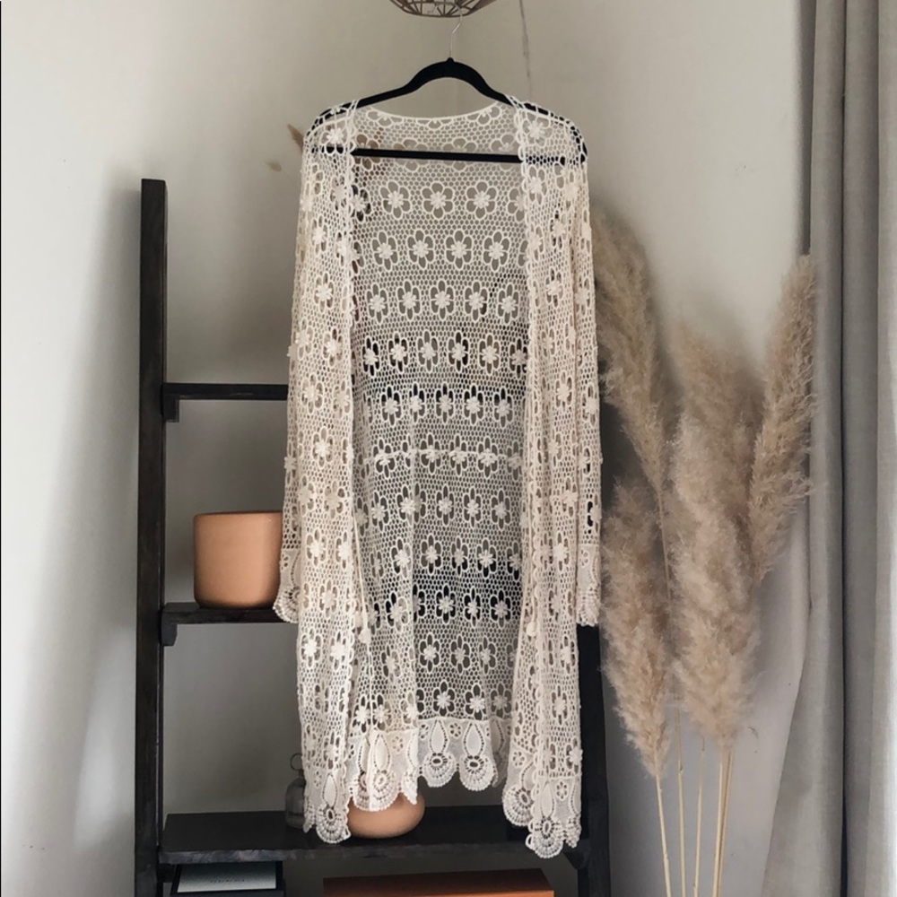 Brandy Melville Floral Lace Cardigan